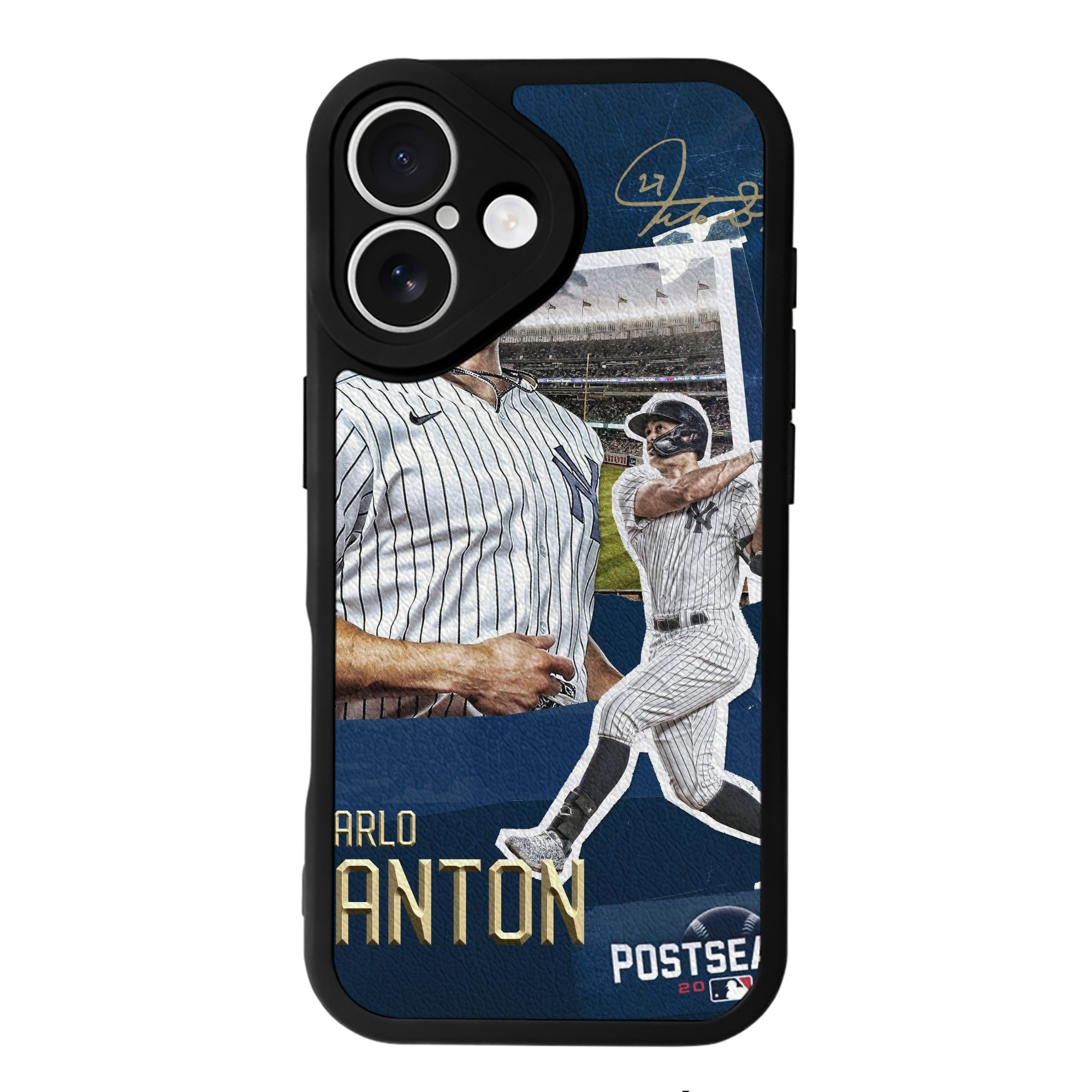 Giancarlo Stanton 18 IPhone 16 Silicone Leather Case – UV Print, Lambskin Texture – Perfect Fit, Wireless Charging Compatible, Scratch Resistant, Precise Cutouts – Stylish Protection For IPhone 16